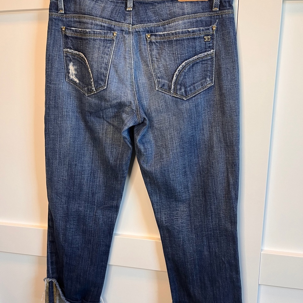 Joe’s Jeans Distressed Slim Straight Denim Jeans Cuffed Hem Size 25 - Picture 3 of 6